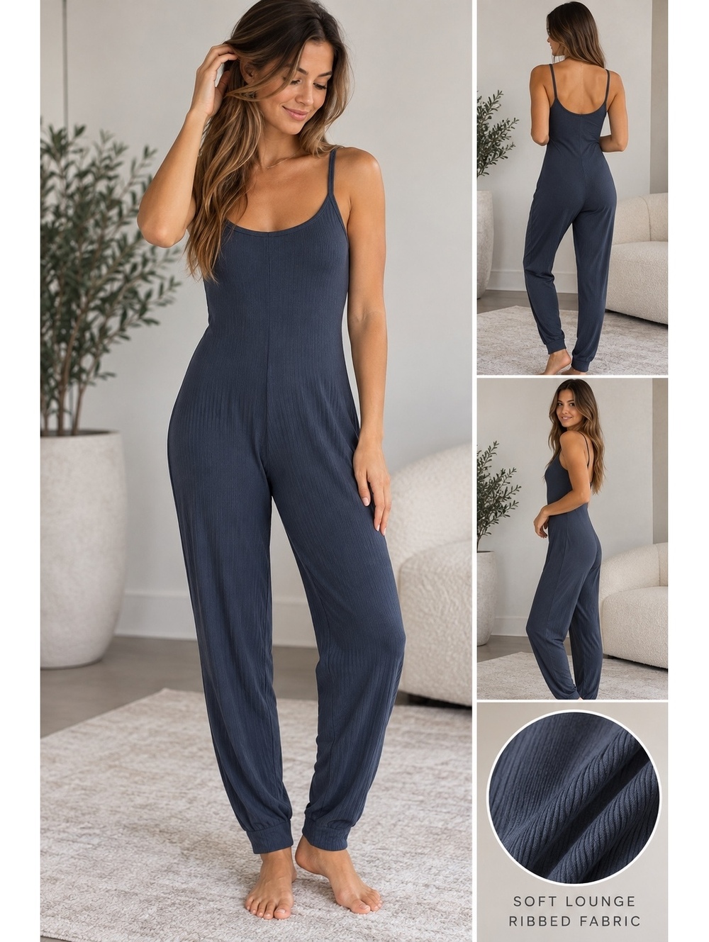 NWT SKIMS Lounge Rib Onesie Jumpsuit Gray XS Soft Modal Blend